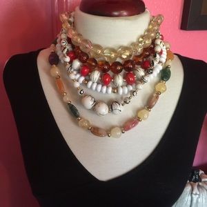 6 vintage beautiful bead necklace lol